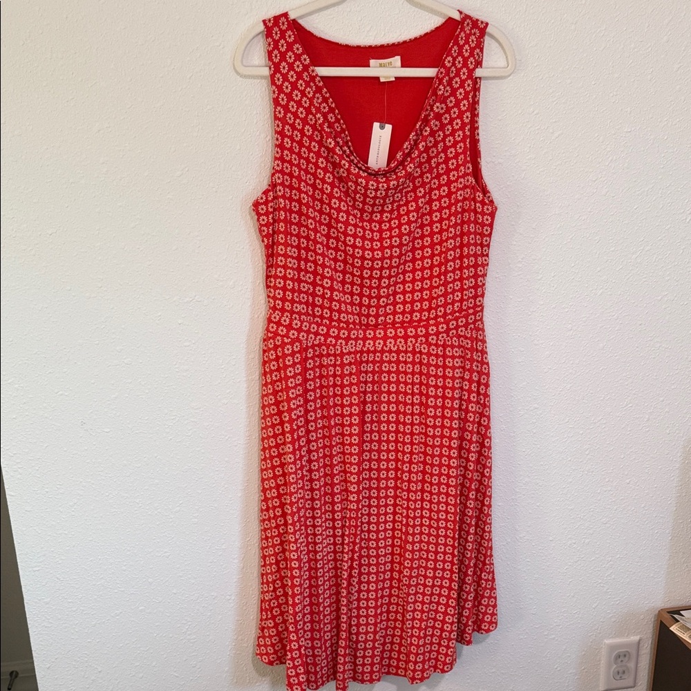 Maeve by Anthropologie L Tangerine Floral Dress